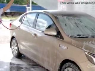 Public nude carwash