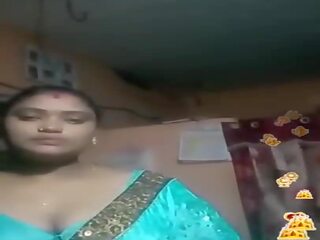 Tamil indický velké krásné ženy modrý silky blouse žít, xxx video 02