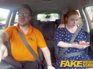 Fake driving school beguiling redhead fucks in mobil